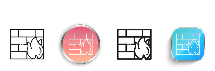firewall icon thin linear regular and button vector image