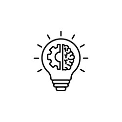 innovation icon set brain idea and solution vector image