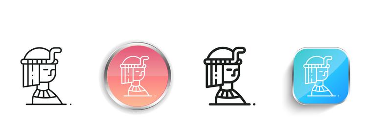 isis icon thin linear regular and button style vector image