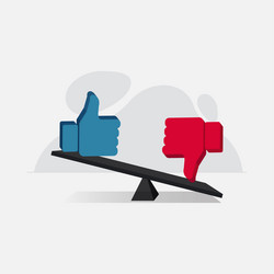 Like and dislike balance design vector