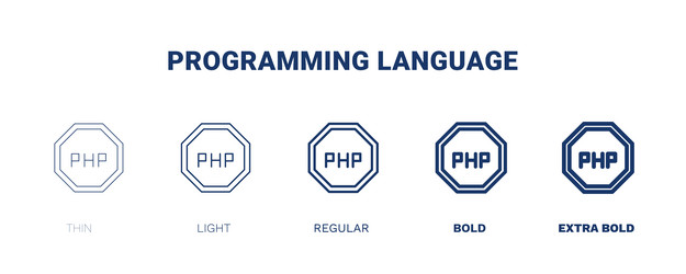 programming language icon thin light regular bold vector