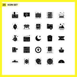 Set 25 modern ui icons symbols signs for area vector