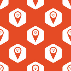 orange hexagon wi-fi pointer pattern vector image