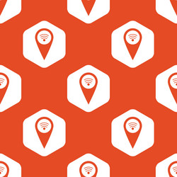 Orange hexagon wi-fi pointer pattern vector