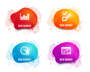 alarm bell checkbox and report diagram icons web vector image