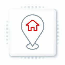 line map pointer with house icon isolated on white vector image