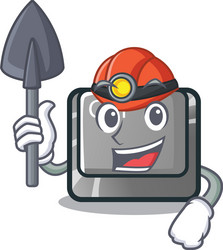 miner character ctrl button attached on computer vector