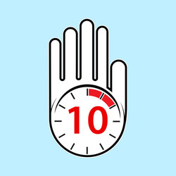 raised open hand with a watch on it time for rest vector image