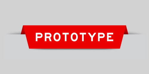 red color inserted label with word prototype vector image