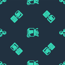 set line smart contract and blockchain technology vector image