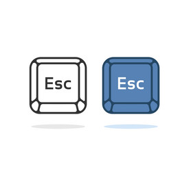 Two simple esc button or escape key vector