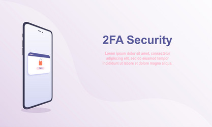 2fa authentication design template with copy space vector image