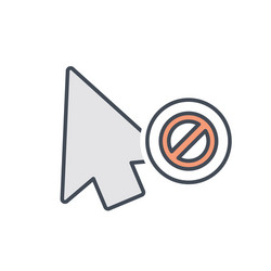 arrow click cursor disable mouse pointer icon vector image