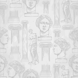 classical pattern of venus de milo and columns vector