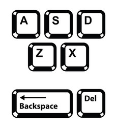 Shift alt ctrl c v z keyboard buttons Royalty Free Vector