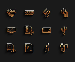 set line case of computer web camera vector image