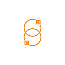 abstract number 8 linked rings design symbol logo vector image