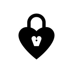 Love lock icon - simple vector