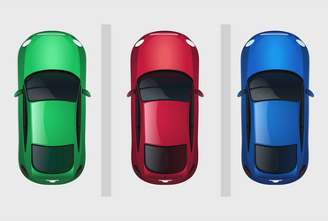 Set of cars top view vector