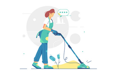 woman work in cleaning service vector