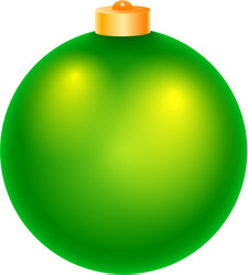 3d glossy bauble element in green color vector