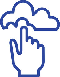 cloud computing with hand pointer mouse vector image