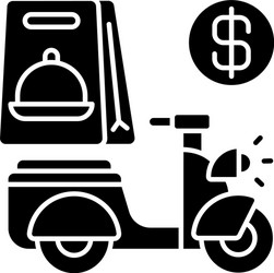 Delivery fee black glyph icon vector