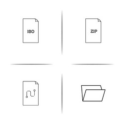 files and folders sign simple linear icon vector image