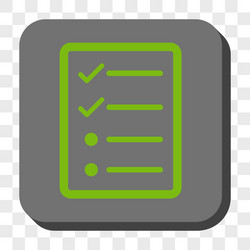 checklist page rounded square button vector image