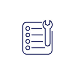 Maintenance list checkup line icon vector