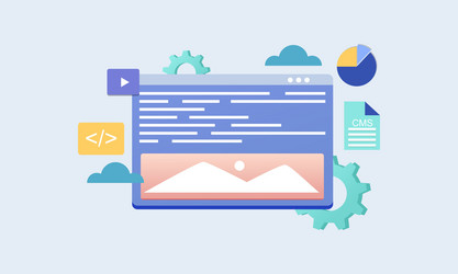 management system cms website software security vector