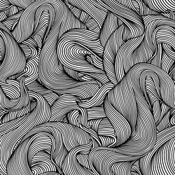 Monochrome Wave Curl Pattern vector image