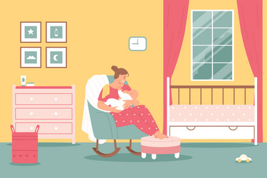 Mother Breastfeeding Baby Vector Image