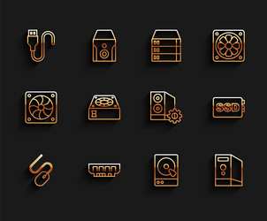 set line computer mouse ram random access memory vector image