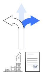 decision-making process with diverging paths vector image