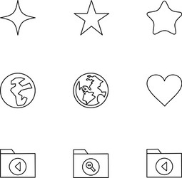Files folders globe world stars eps icons set vector