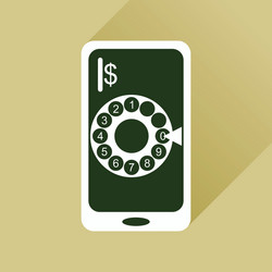 flat web icon with long shadow mobile call vector