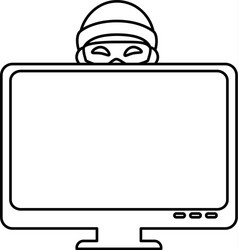 hacker with computer avatar character vector image