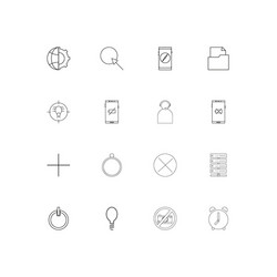 web linear thin icons set outlined simple vector image