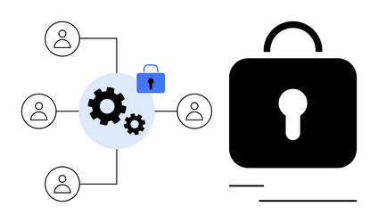 collaborative network secured with encryption vector image