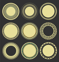 Collection of round decorative border frames Vector Image