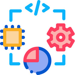 Microchip programming code mechanical gear vector