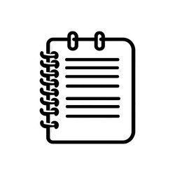 notepad with lines outline note taking tool vector image