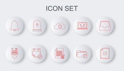 set line delete file document floppy disk backup vector image