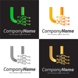 Programming code and technology logo template vector