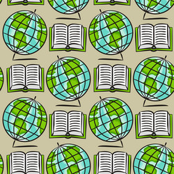 A seamless pattern with school geographic objects vector