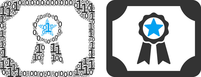 diploma composition of binary digits vector image