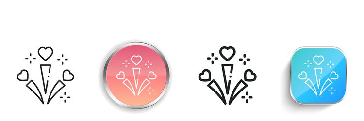 fireworks icon thin linear regular and button vector image