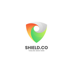 Logo shield line art style Royalty Free Vector Image