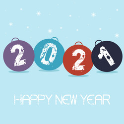 New year colored decoration 2021 with a balls vector